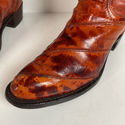 Vintage J. Chisholm Eel Skin Cowboy Boots | Exotic | USA Made | Men’s 8.5 D
