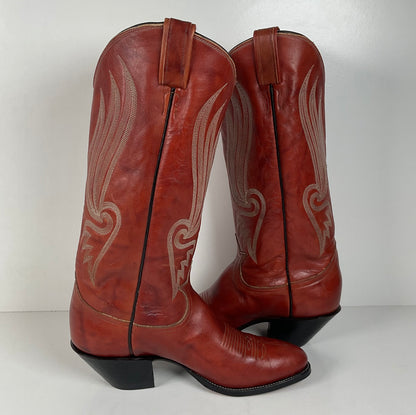 Vintage Tony Lama Chocolate Cow Cowboy Boots | Gold Label | Men’s 8 | Women’s 9