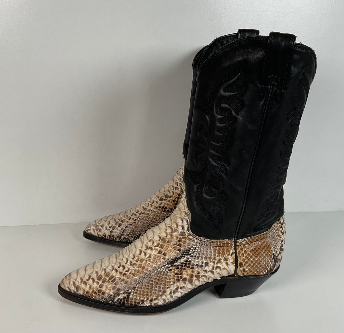 Vintage Abilene Python Cowgirl Boots | USA Made | Off White | Women’s 8.5 M