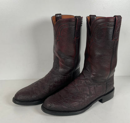Lucchese 2000 Elephant Roper Boots | USA Made | Black Cherry | Men’s 8.5 D