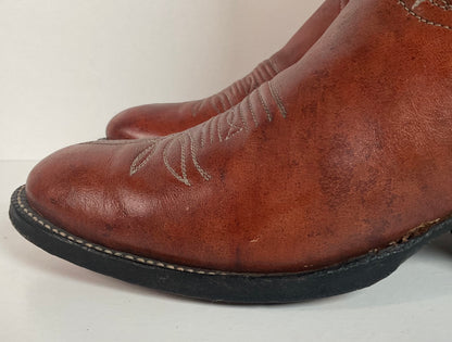 Vintage Tony Lama Cowboy Boots | Chocolate Cow | Men’s 7.5 C | Women’s 8.5
