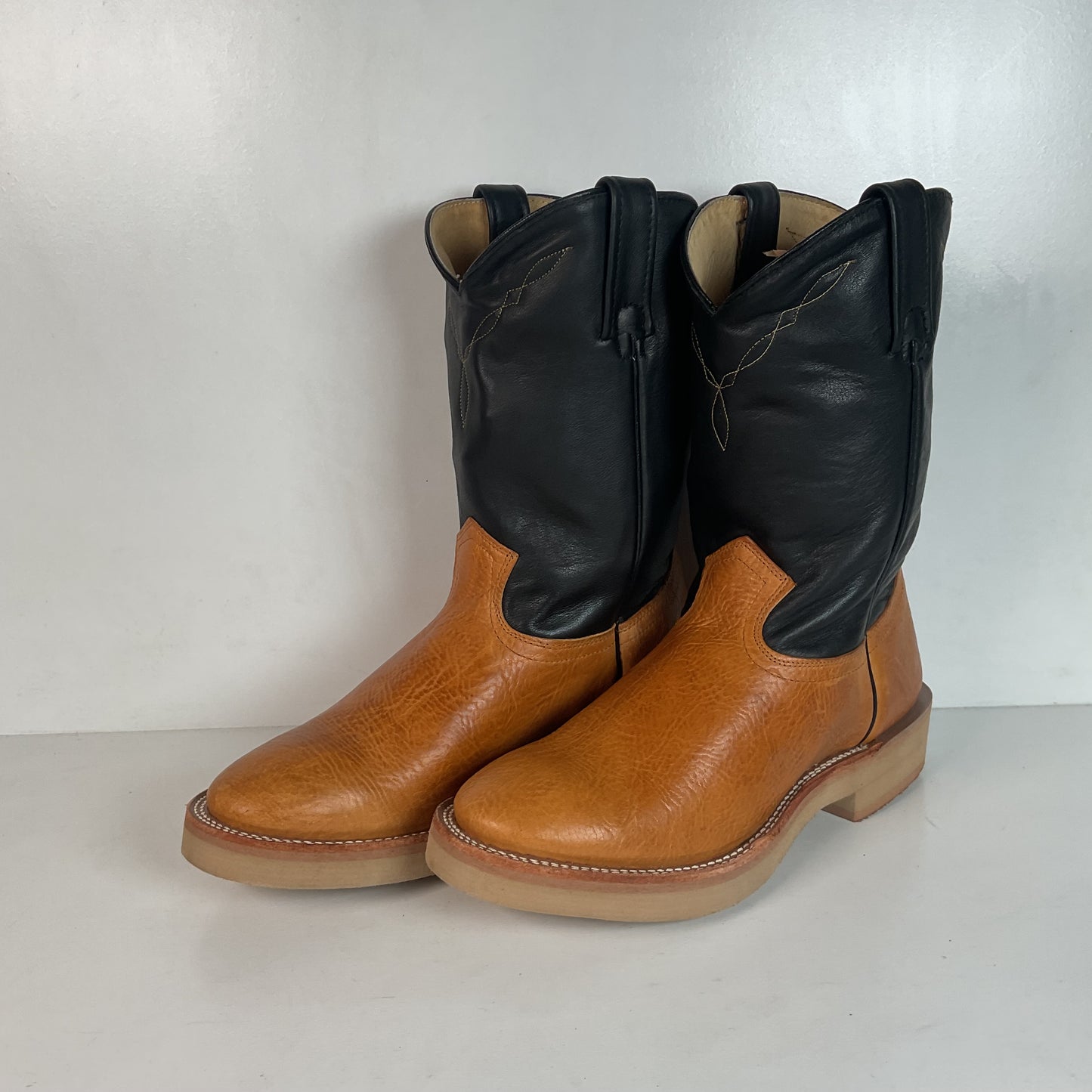 Vintage J. Chisholm Crepe Roper Boots Men’s 8.5 D USA Made