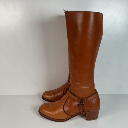 Vintage Women’s Dexter Chunky Harness Boots 11 M USA Made Campus