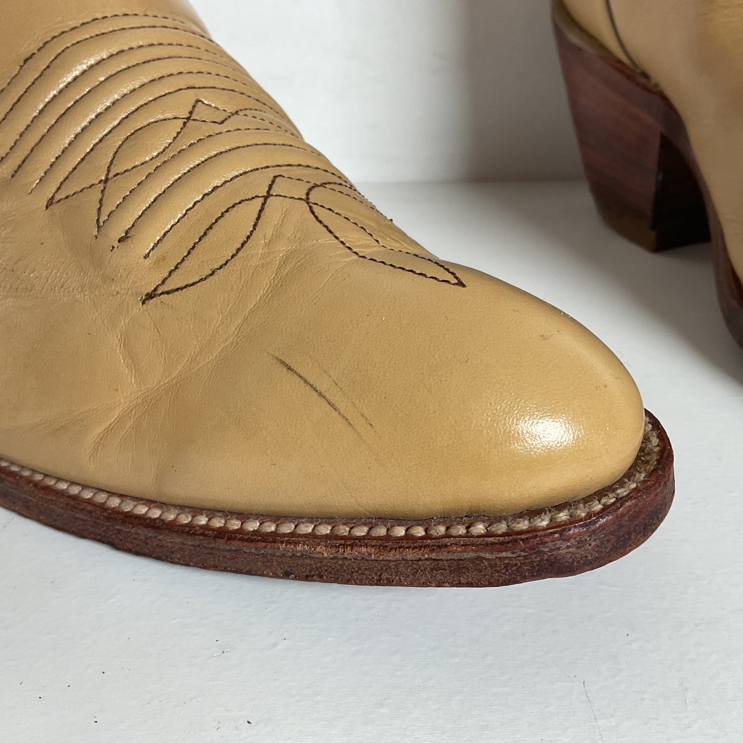 Vintage Siete Leguas Cowboy Boots | 1970s | Blonde Calfskin | Men’s 10 EE