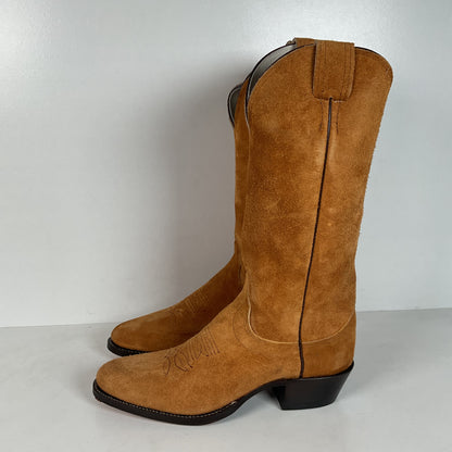 Olathe Full Rough Out Suede Cowboy Boots | USA Made | Men’s 9 B | Women’s 10