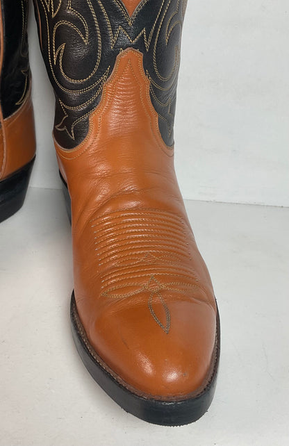 Vintage Tony Lama Longhorn Cowboy Boots | ￼Gold Label | Men’s 8.5 | Women’s 10