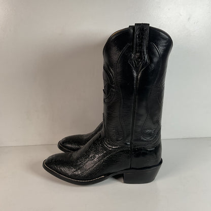 Custom Made Ostrich Leg Cowboy Boots | Lone Star Inlay | Exotic | Men’s 10.5