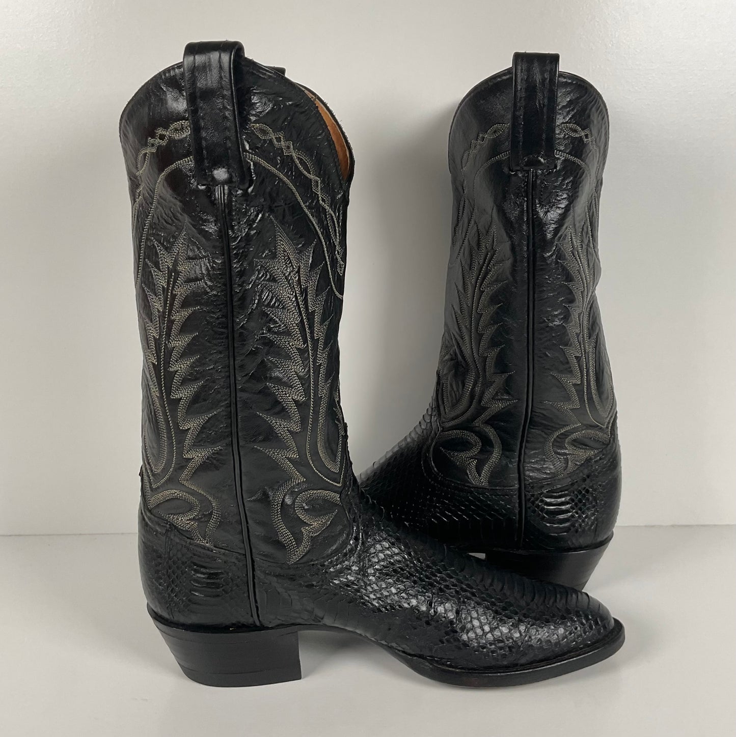 Vintage Tony Lama Cowboy Boots | Python Snakeskin | Men’s 8.5 D