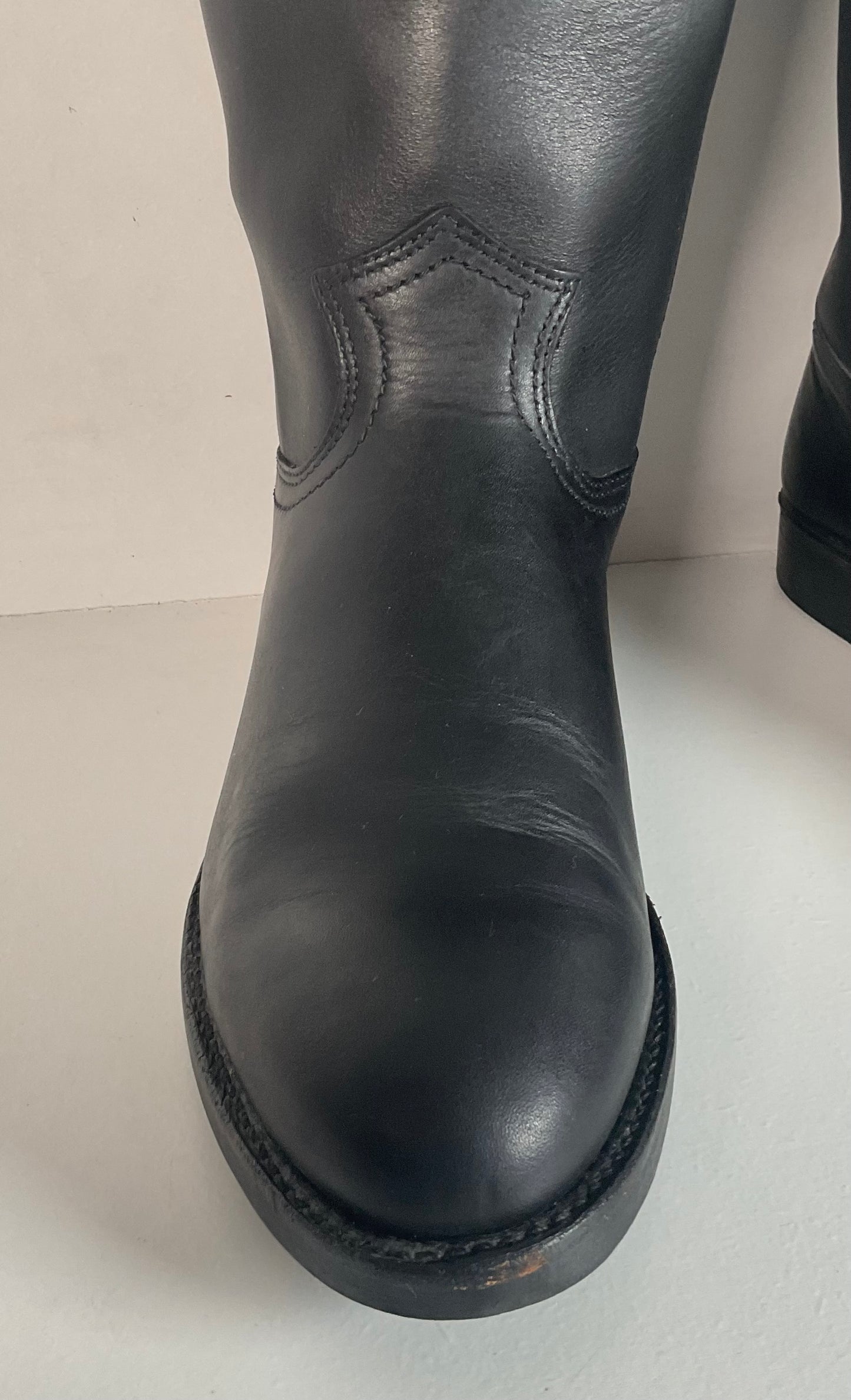 Frye Pull On Motorcycle Boots Men’s 8.5 M | Women’s 9.5 USA Made Soft Toe Roper