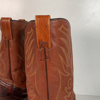 Vintage W.B. Masterson Wrangler Cowboy Boots 12 B (Narrow) Dress Lizard Cut