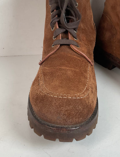 Frye Will Suede Lug Boots 11 M USA Made Rough Out