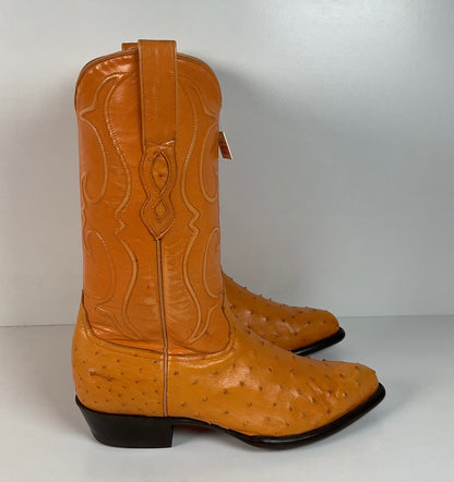Los Altos Full Quill Ostrich Cowboy Boots | Buttercup | Exotic | Men’s 9.5 EE