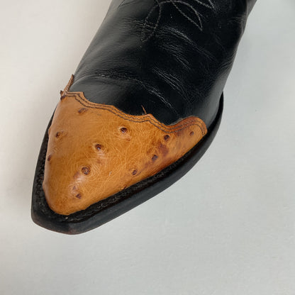Vintage Nocona Wingtip Cowboy Boots | Exotic Ostrich Quill | Men’s 11 D