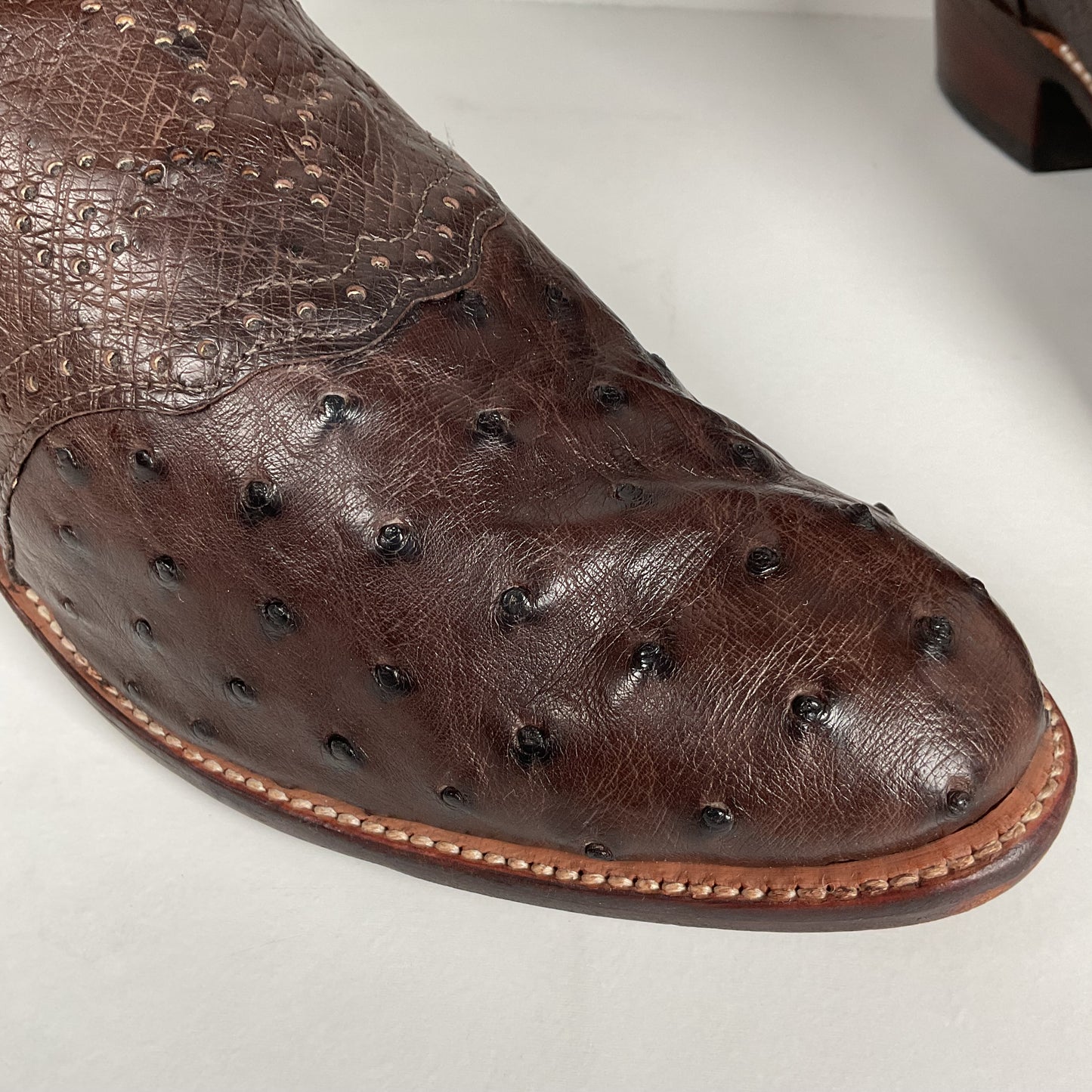 J. Chisholm Full Ostrich Quill Roper Boots | Exotic | USA Made | Men’s 10 D