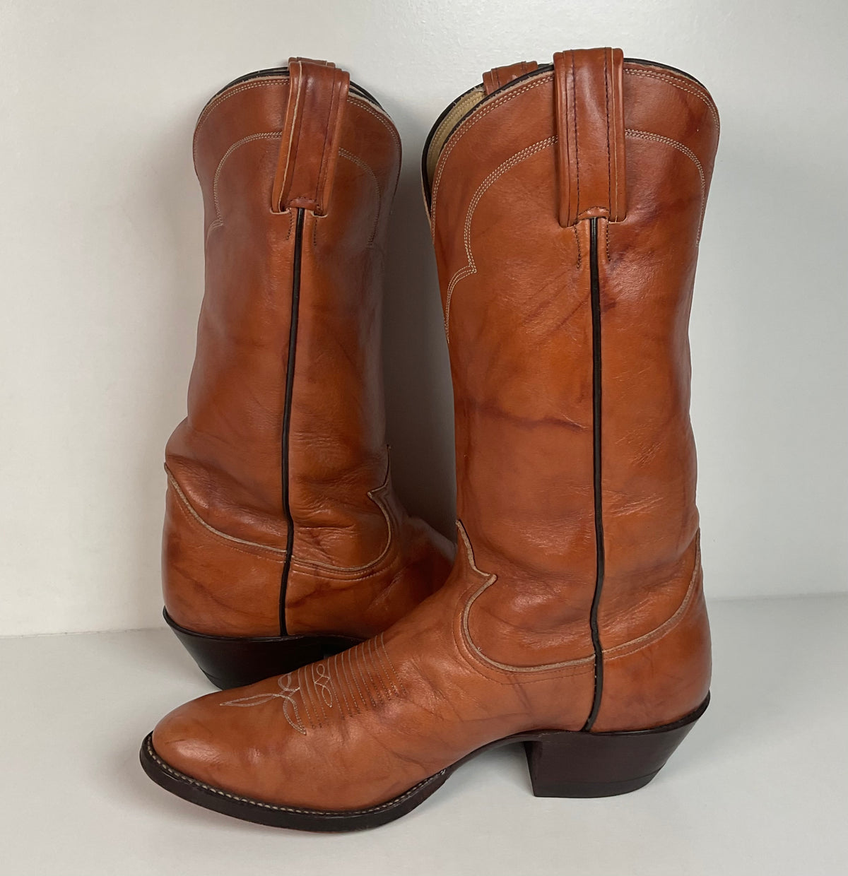 Vintage Tony Lama Chocolate Cow Cowboy Boots | Gold Label | Men’s 8.5 D