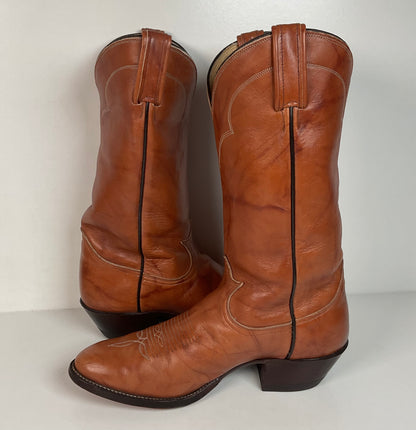 Vintage Tony Lama Chocolate Cow Cowboy Boots | Gold Label | Men’s 8.5 D