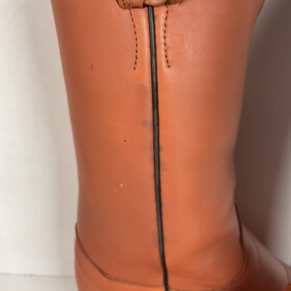 Olathe Brown Mule Cowboy Boots 9.5 D USA Made