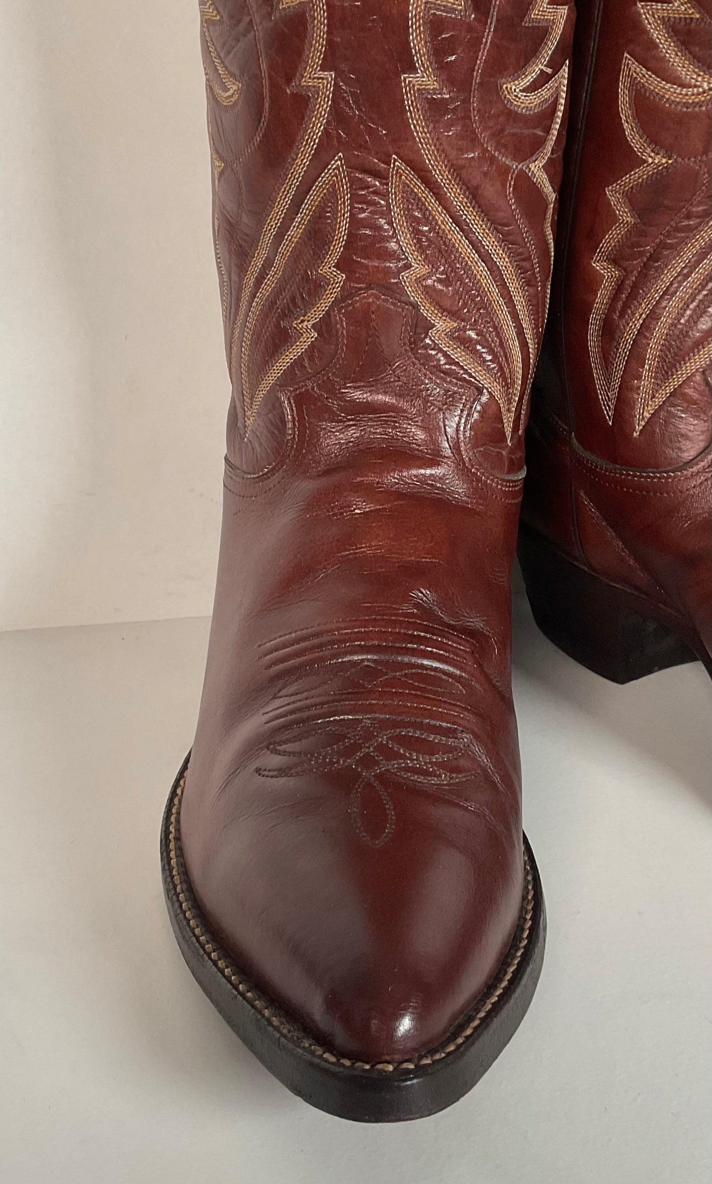 Vintage Justin Marbled Deerlite Cowboy Boots | USA Made | Deer Skin | 8.5 D