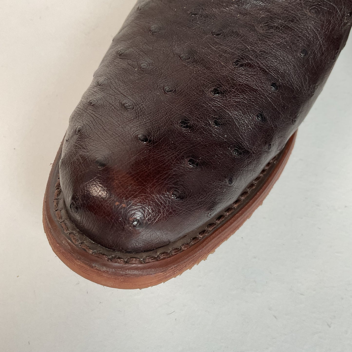 Justin’s Reba Mcalester Ostrich Cowgirl Boots 6.5 B Exotic Side Zip