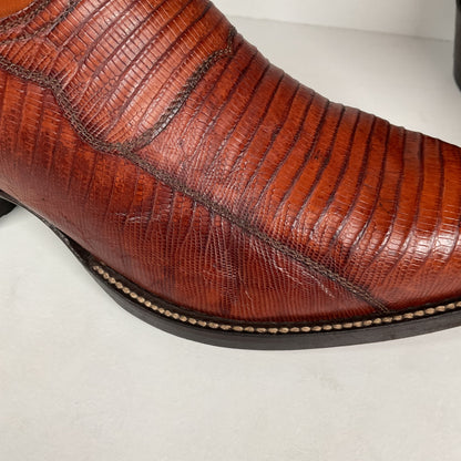 Vintage Hondo Cowboy Boots | Pieced Teju Lizard | Extra Wide | 10 EE