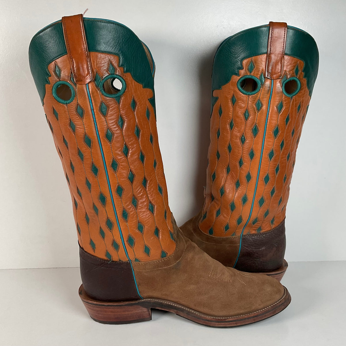 Olathe Buckaroo Cowboy Boots | Suede | USA Made | Men’s 14 EEE