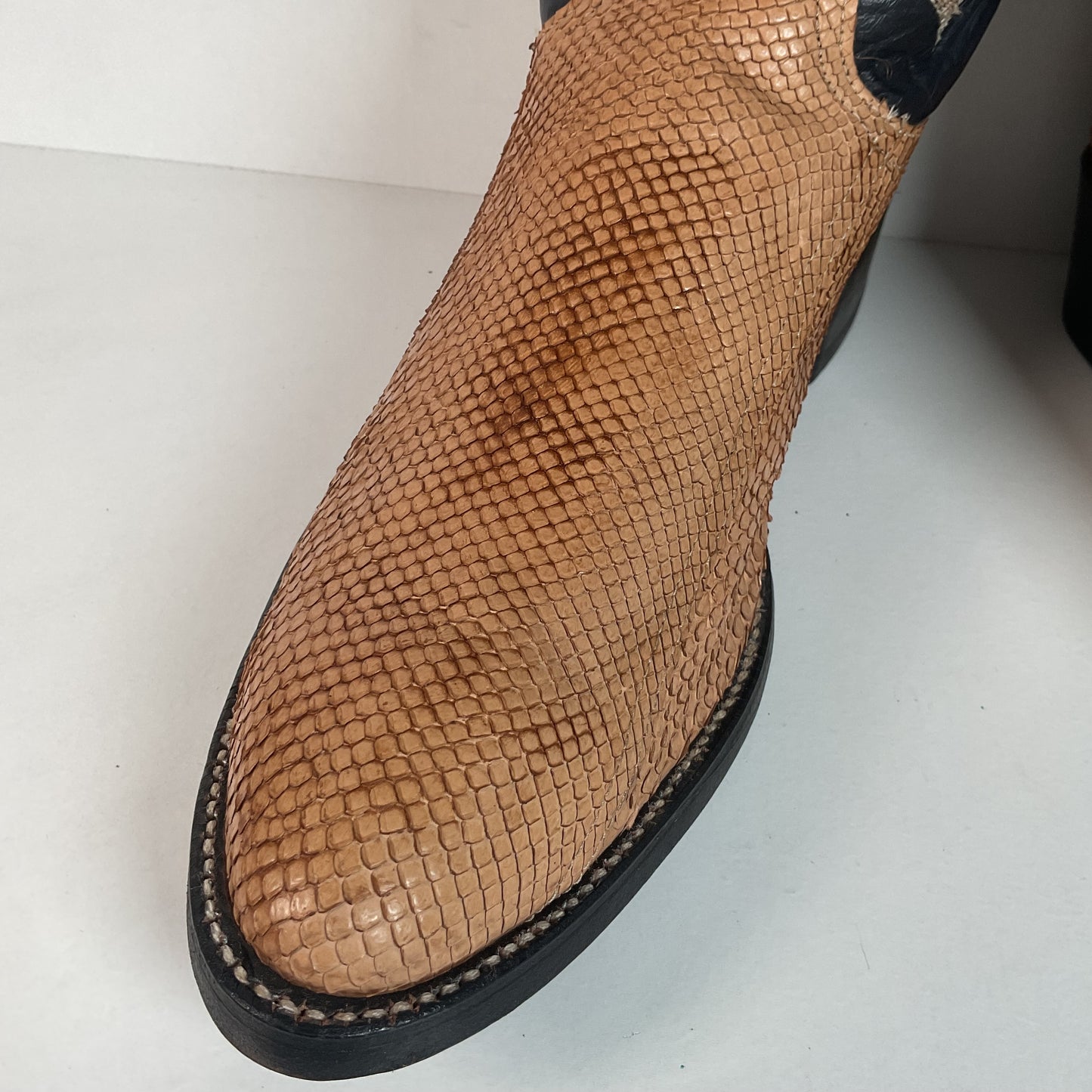 Vintage Larry Mahan Snakeskin Cowboy Boots | Exotic | Narrow | Men’s 11 B