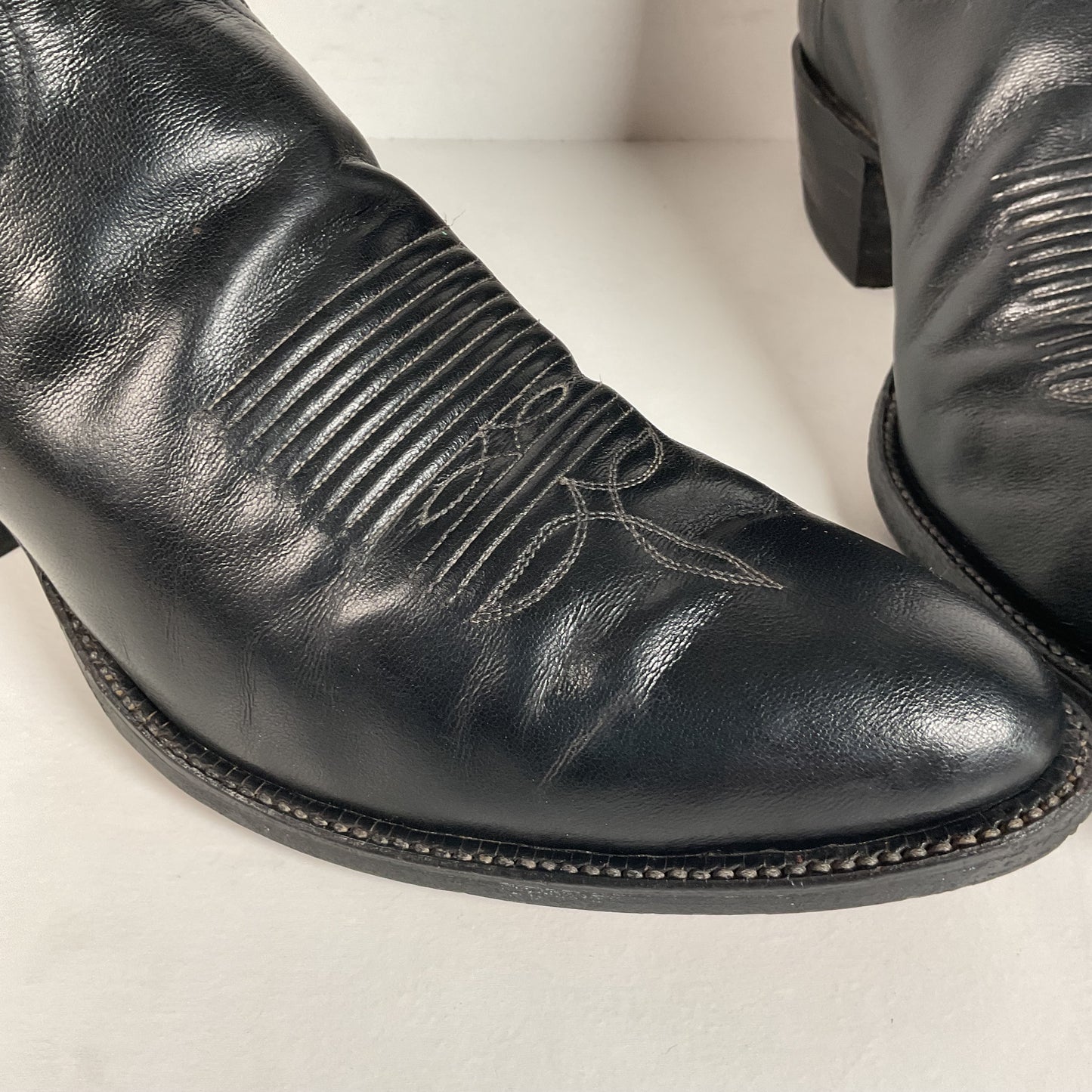 Vintage Tony Lama Cowboy Boots | Gold Label | Black | Extra Narrow | Men’s 11 A