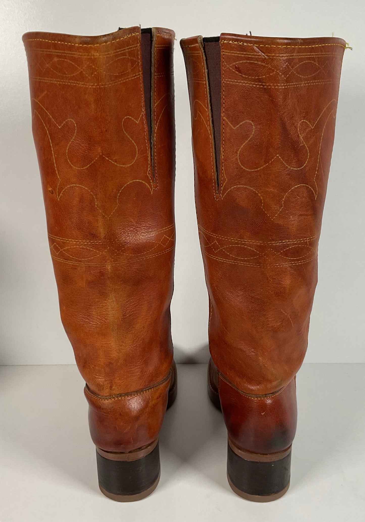 Vintage Longhorn Stitched Campus Boots 7.5 M USA Made Chunky