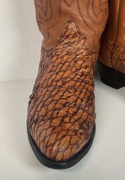 Vintage Olathe Sea Bass Cowboy Boots | Exotic | USA Made | 13 EE