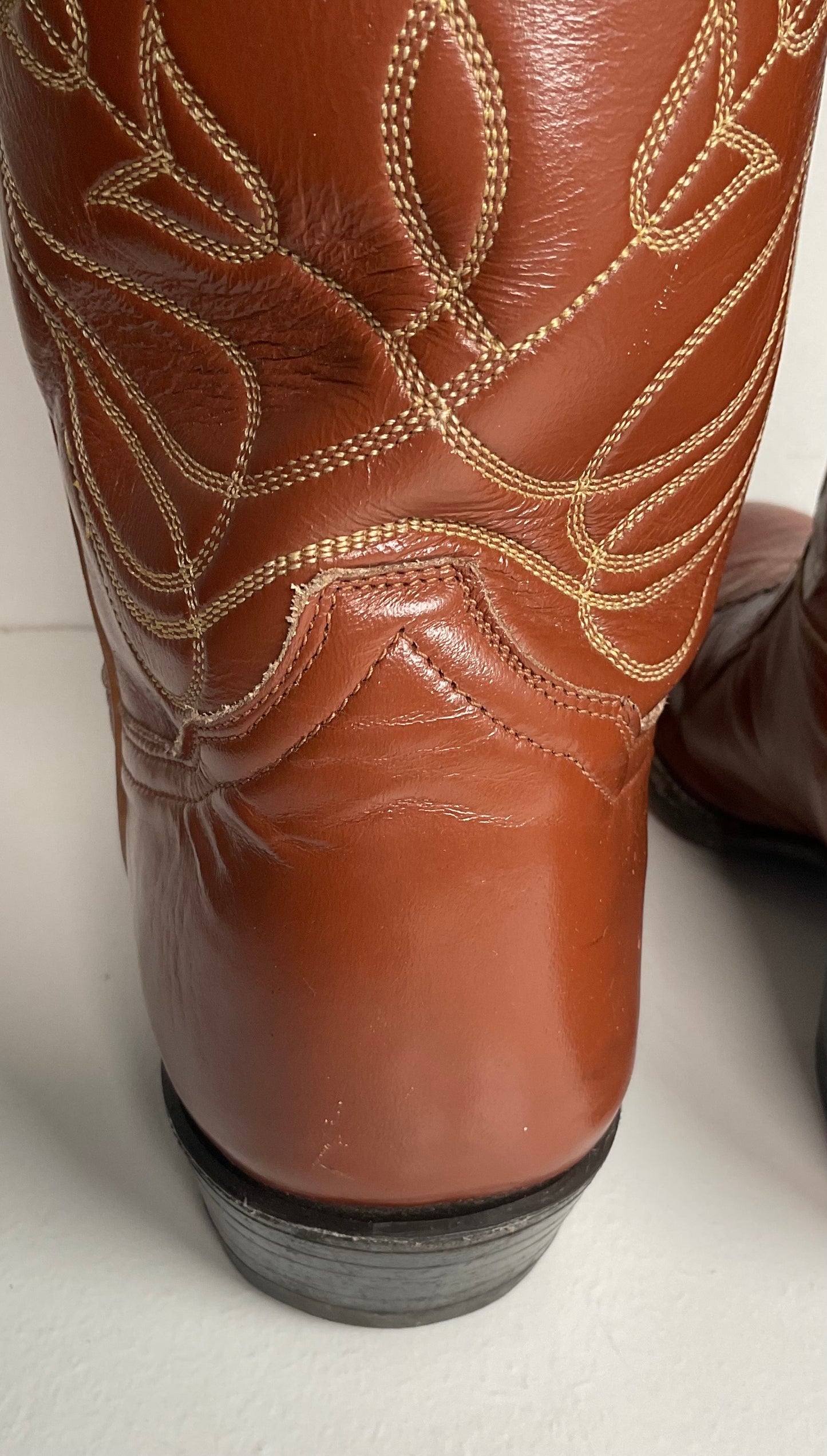 Vintage Tony Lama Gold Label Cowgirl Boots 7.5 C Lizard Vamp