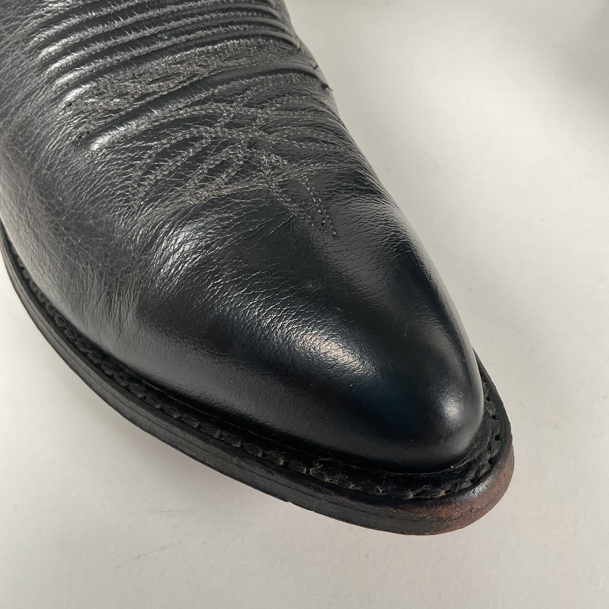 Vintage Dan Post Buck Skin Cowboy Boots | Classic Black | Men’s 10 D