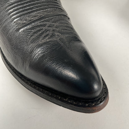 Vintage Dan Post Buck Skin Cowboy Boots | Classic Black | Men’s 10 D