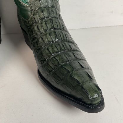 Cuadra Emerald Green Caiman Cowboy Boots 9.5 Exotic Tail Cut
