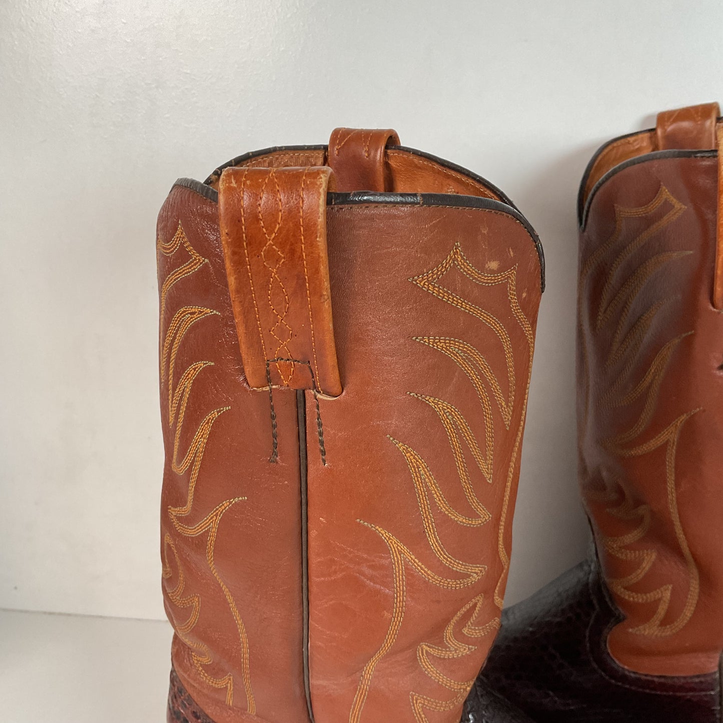 Vintage W.B. Masterson Wrangler Cowboy Boots 12 B (Narrow) Dress Lizard Cut