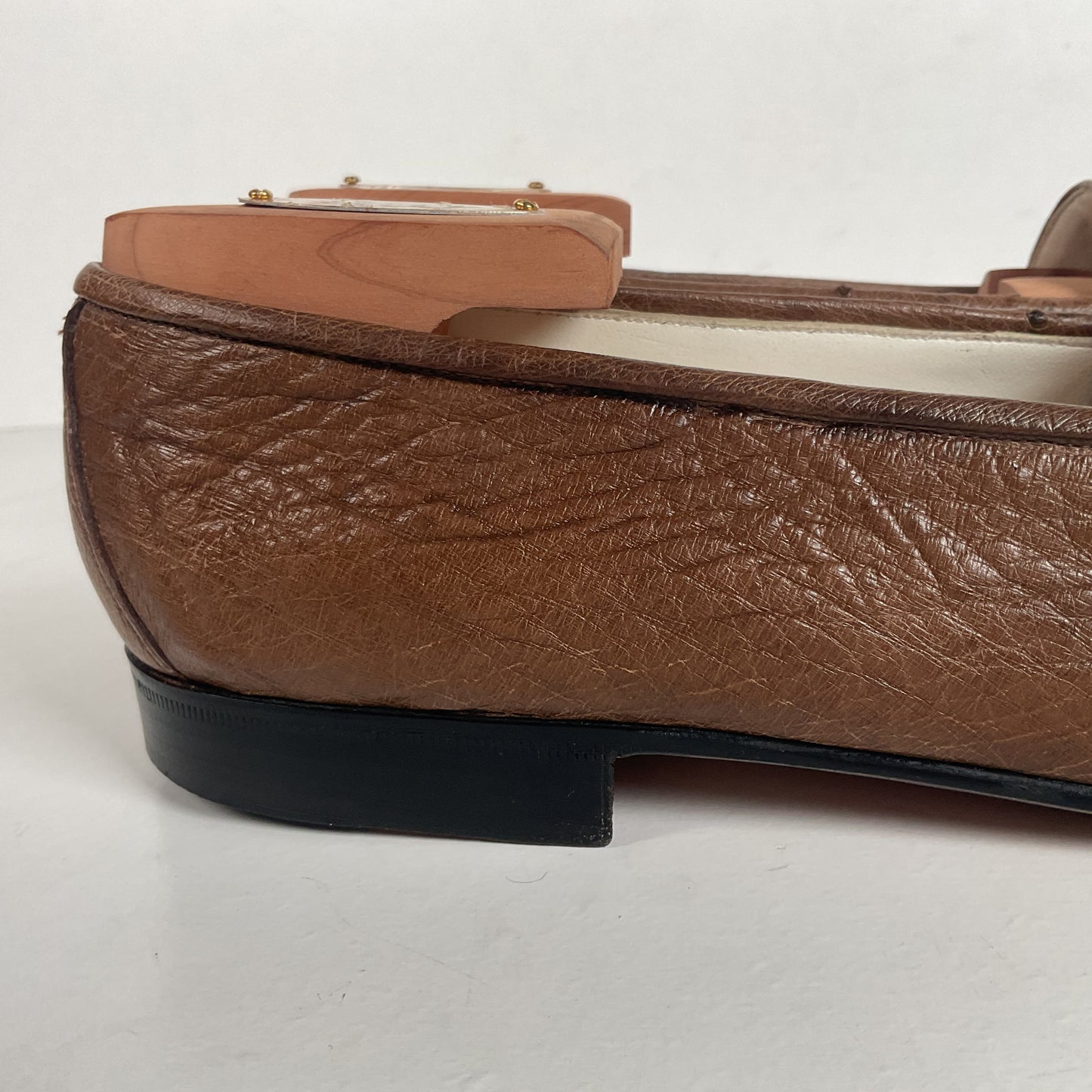 Helene Arpels Ostrich Quill Penny Loafers | Exotic | Brown | 10.5 B