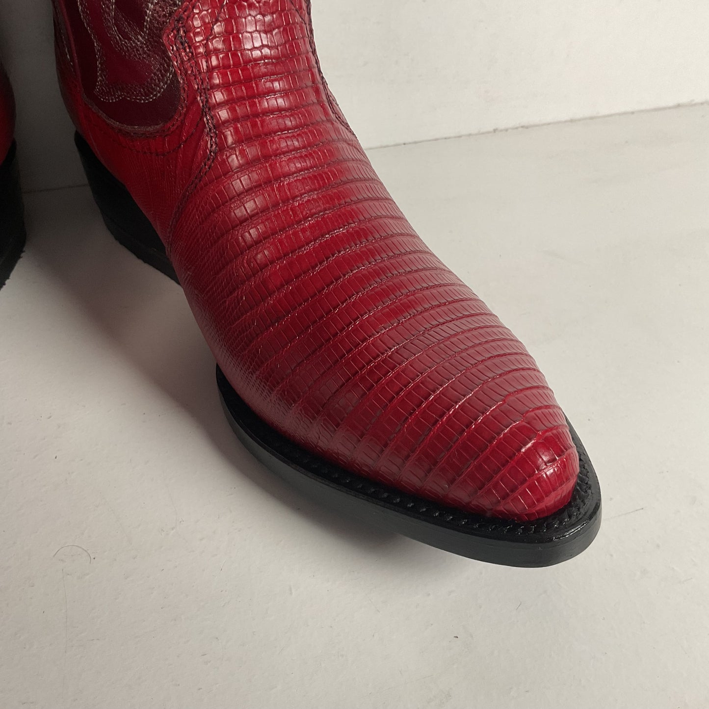 Lava Red Teju Lizard Cowboy Boots Men’s 6 Extra Wide | Women’s 7