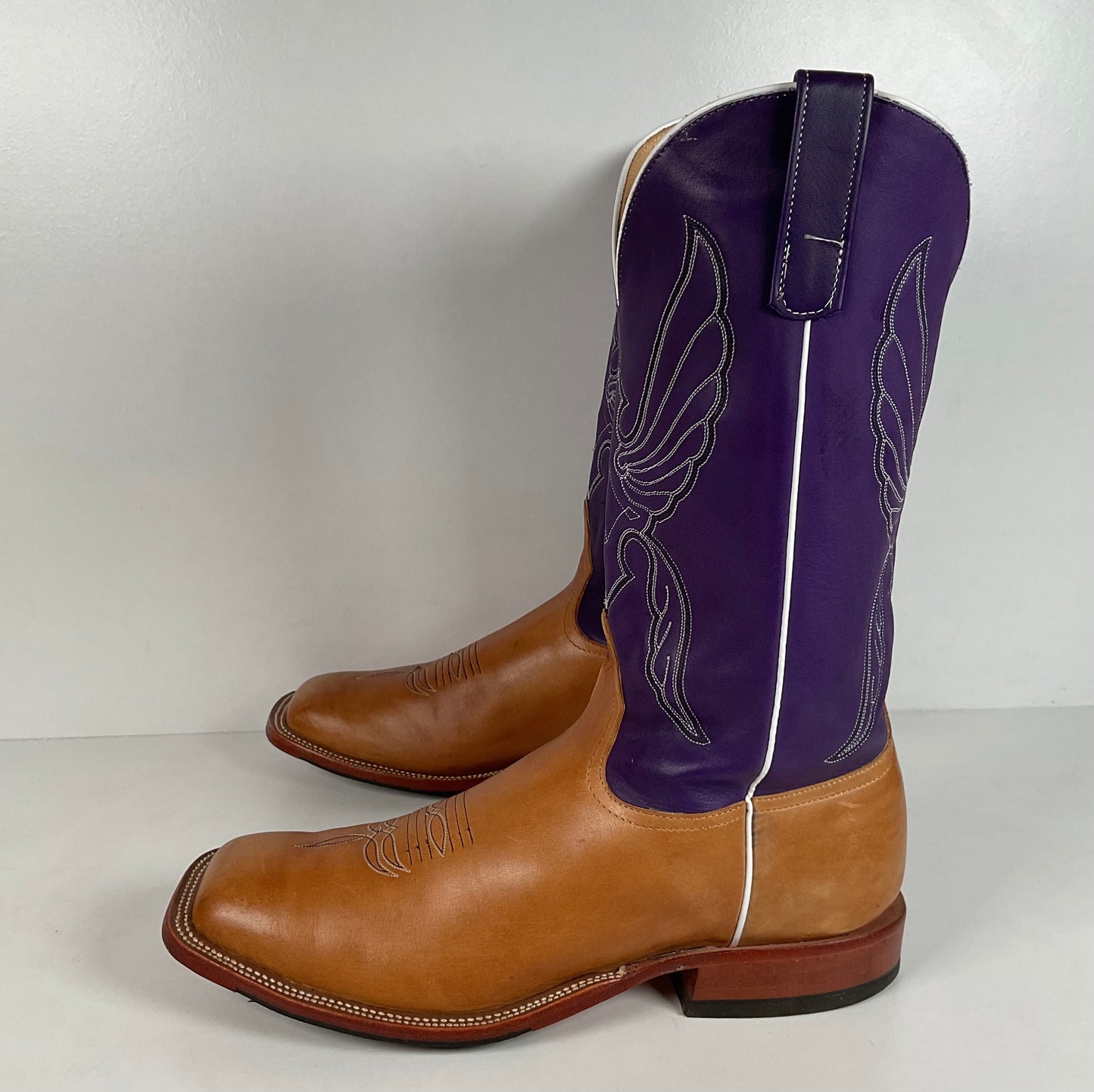 Anderson Bean Tan Crazy Horse Cowboy Boots | Purple Mad Dog | Men’s 12 D