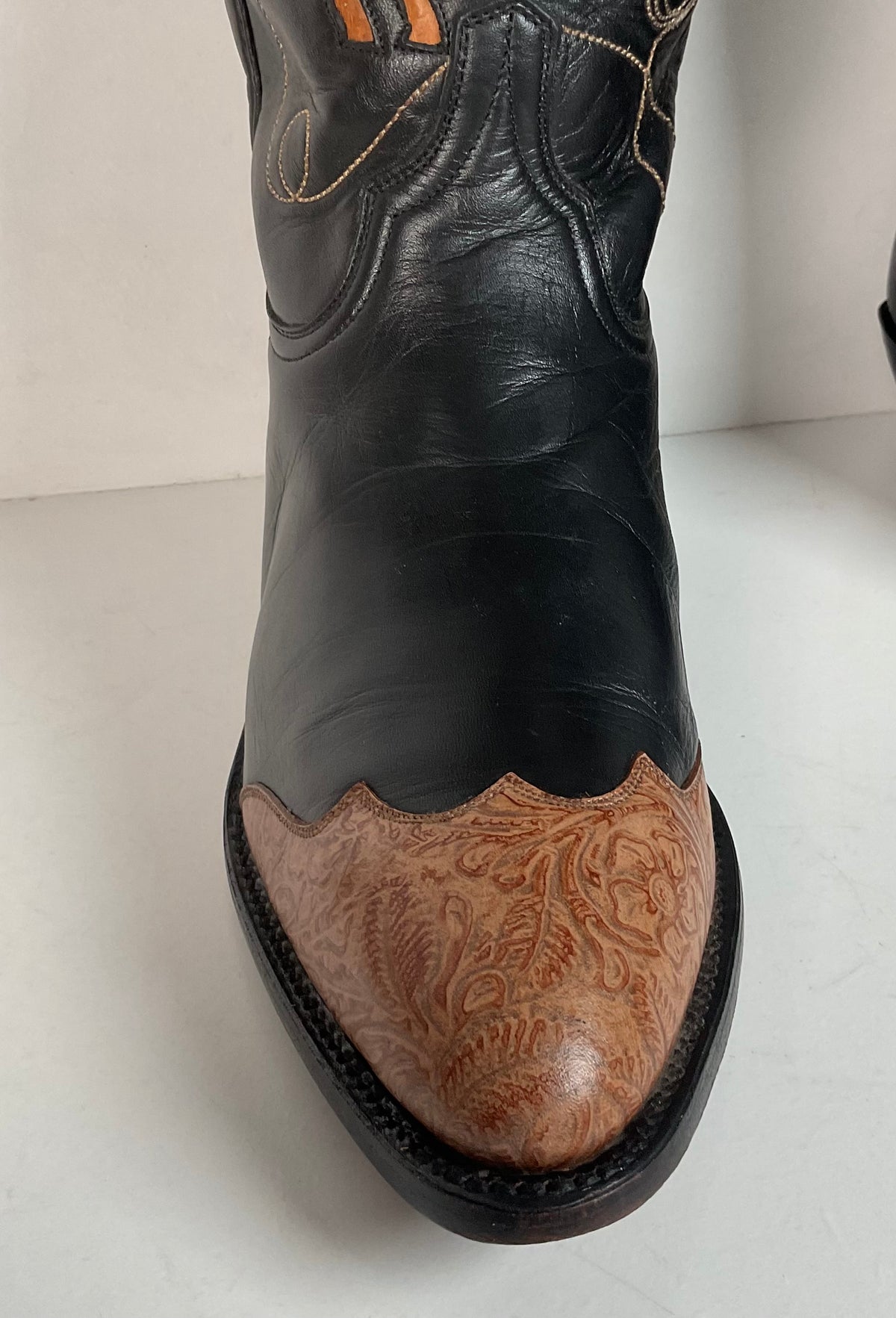 Vintage Ben Miller Cowgirl Boots | Tooled Inlays | Bucking Bronco | Women’s 10 B