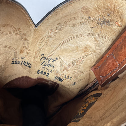 Vintage Tony Lama Cowboy Boots | Gold Label | Bull Shoulder | Men’s 9.5 E