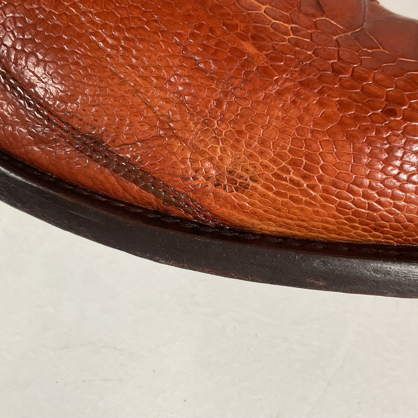 Vintage Longhorn Ostrich Leg Cowboy Boots | Exotic | Tooled Inlays | Men’s 13 D