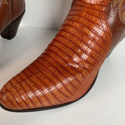 Vintage Justin Teju Lizard Cowgirl Boots | USA Made | Women’s 8 B