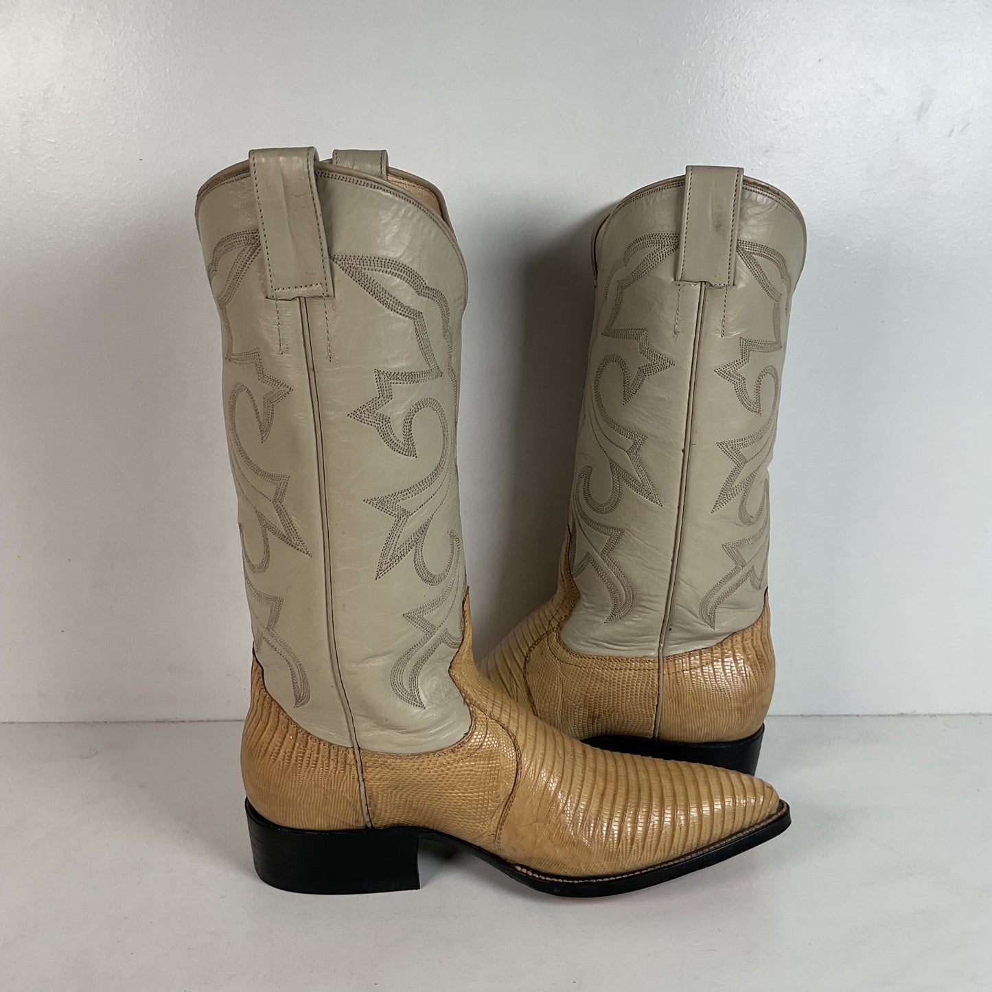 Silvertown Blonde Lizard Cowgirl Boots | Men’s 7.5 C | Women’s 8.5