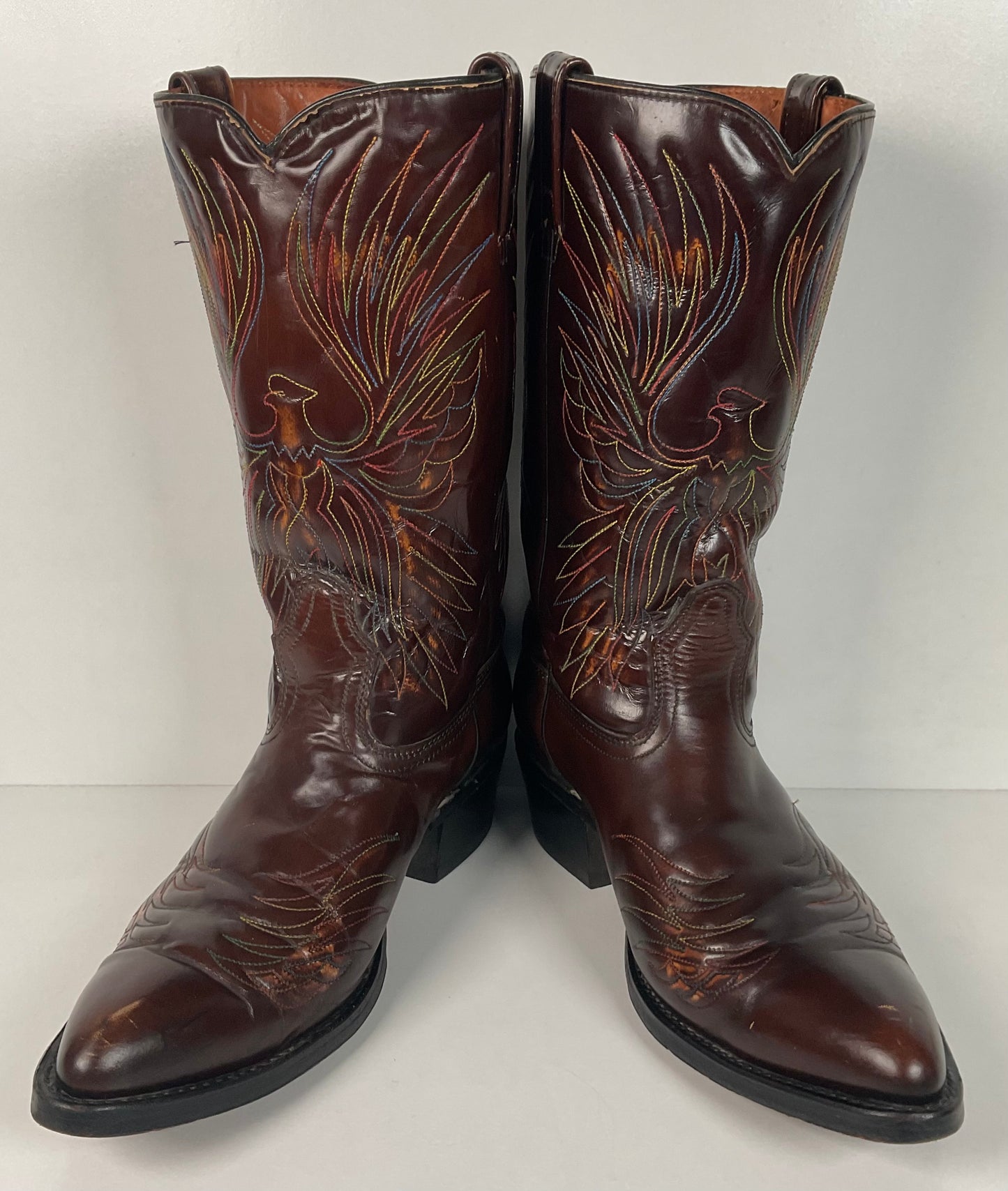 Vintage 1970s Acme Rising Phoenix Cowboy Boots 11 D USA Made Thundbird