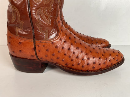 Lucchese San Antonio Ostrich Quill Cowboy Boots Men’s 9.5 B | Women’s 10.5