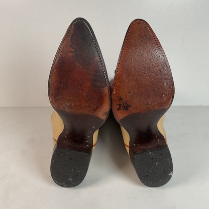 Vintage Tony Lama Urban Cowboy Boots | Teju Lizard Wingtip | Gold Label | 10 D