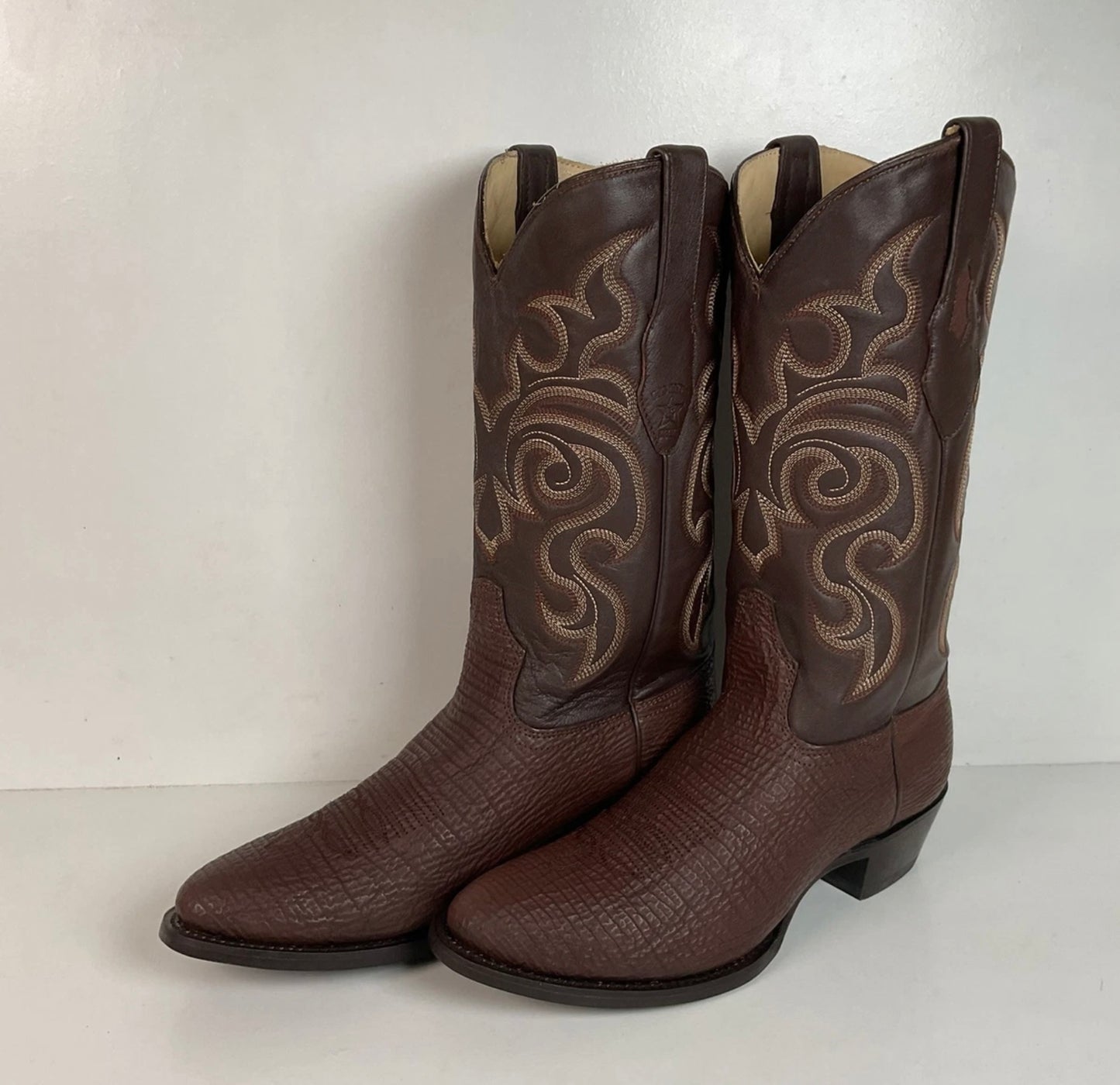 Los Altos Shark Skin Cowboy Boots | Exotic | Brown | Men’s 10 D