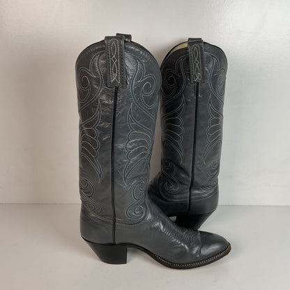 Vintage Dan Post Grey Cowgirl Boots 6 C USA Made