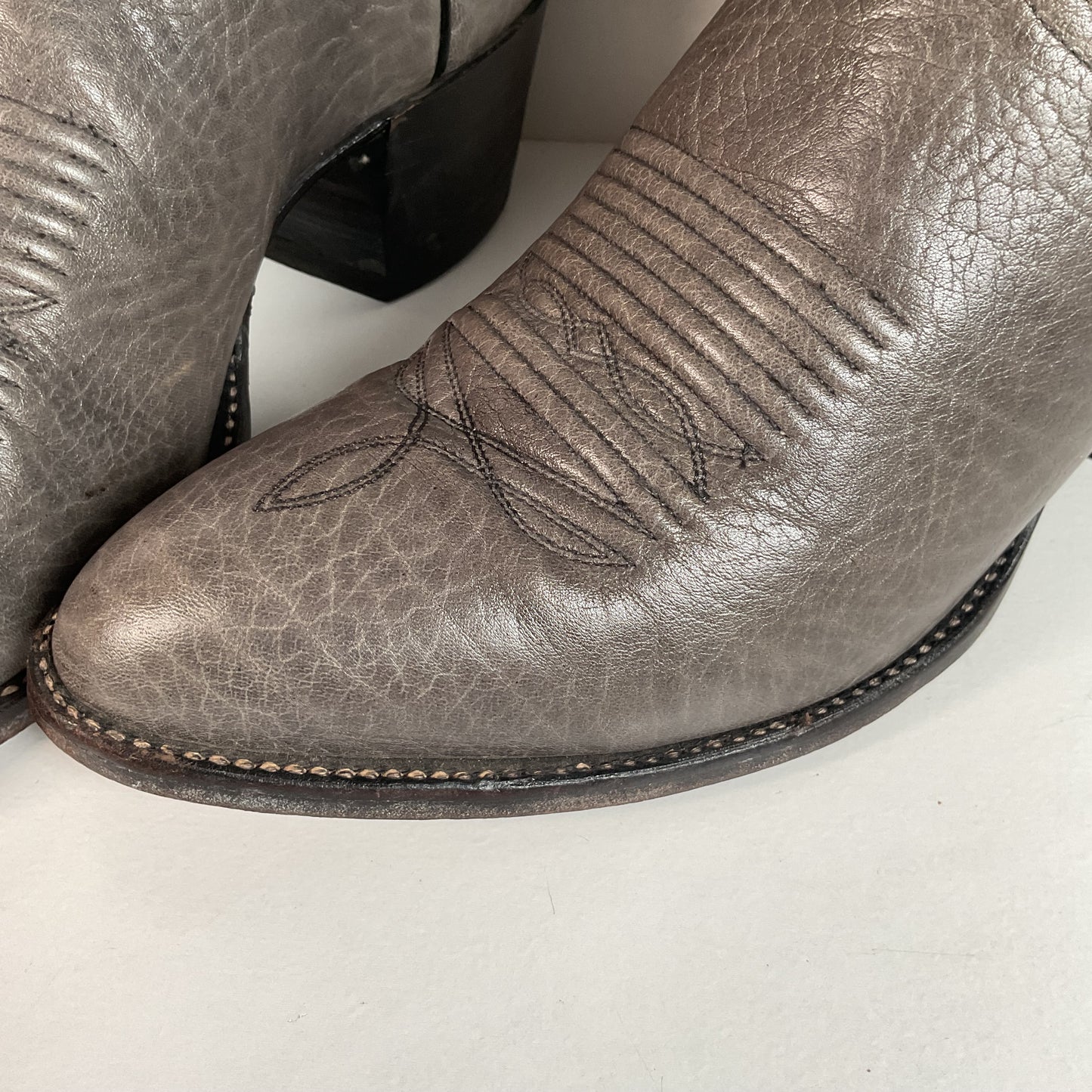 Vintage J. Chisholm Bullhide Cowboy Boots | Grey | USA Made | 10.5 D