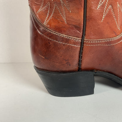 Vintage Tony Lama Cowboy Boots | Chocolate Cow | Men’s 7.5 C | Women’s 8.5