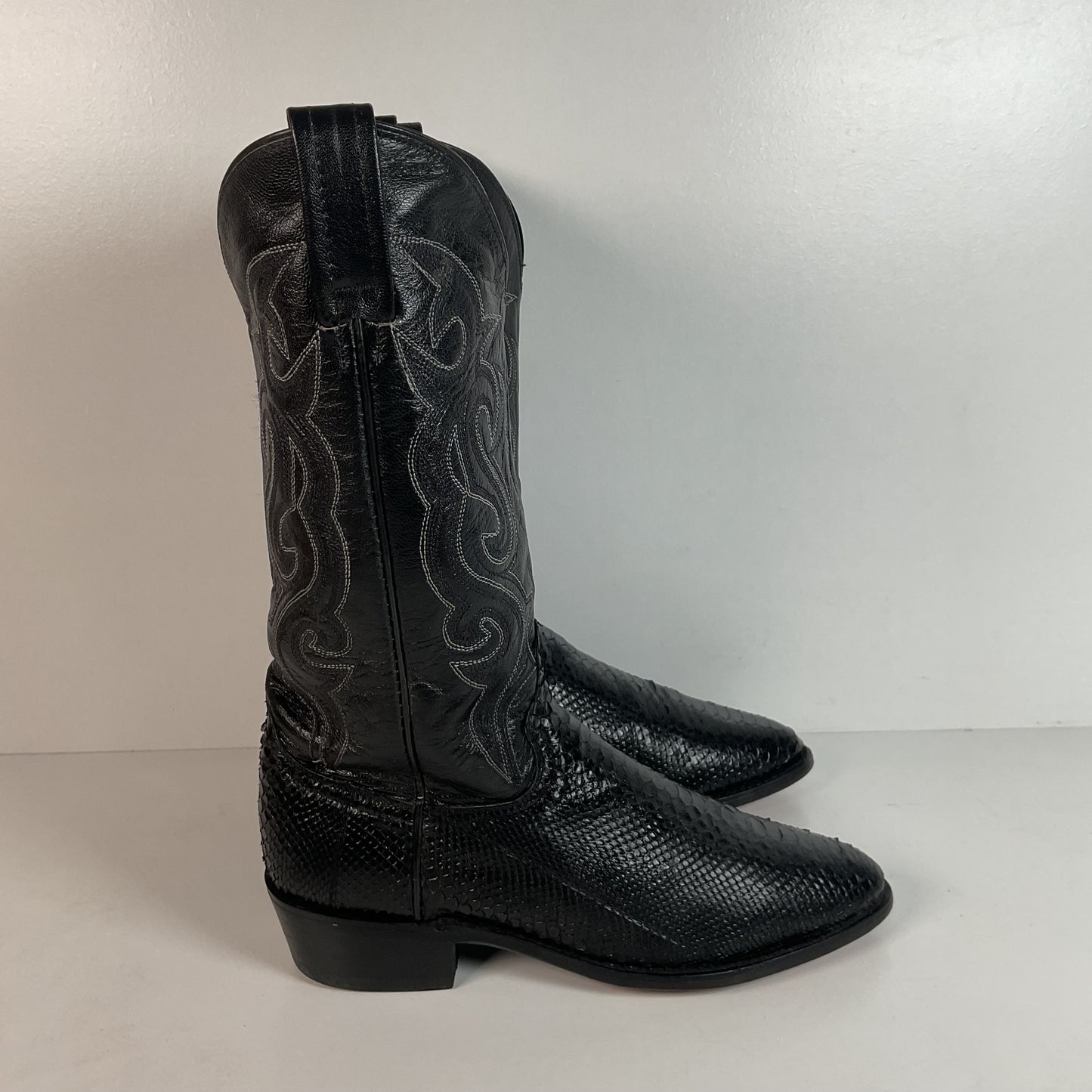 Dan Post Python Snakeskin Cowboy Boots | Midnight Black | Men’s 8 D